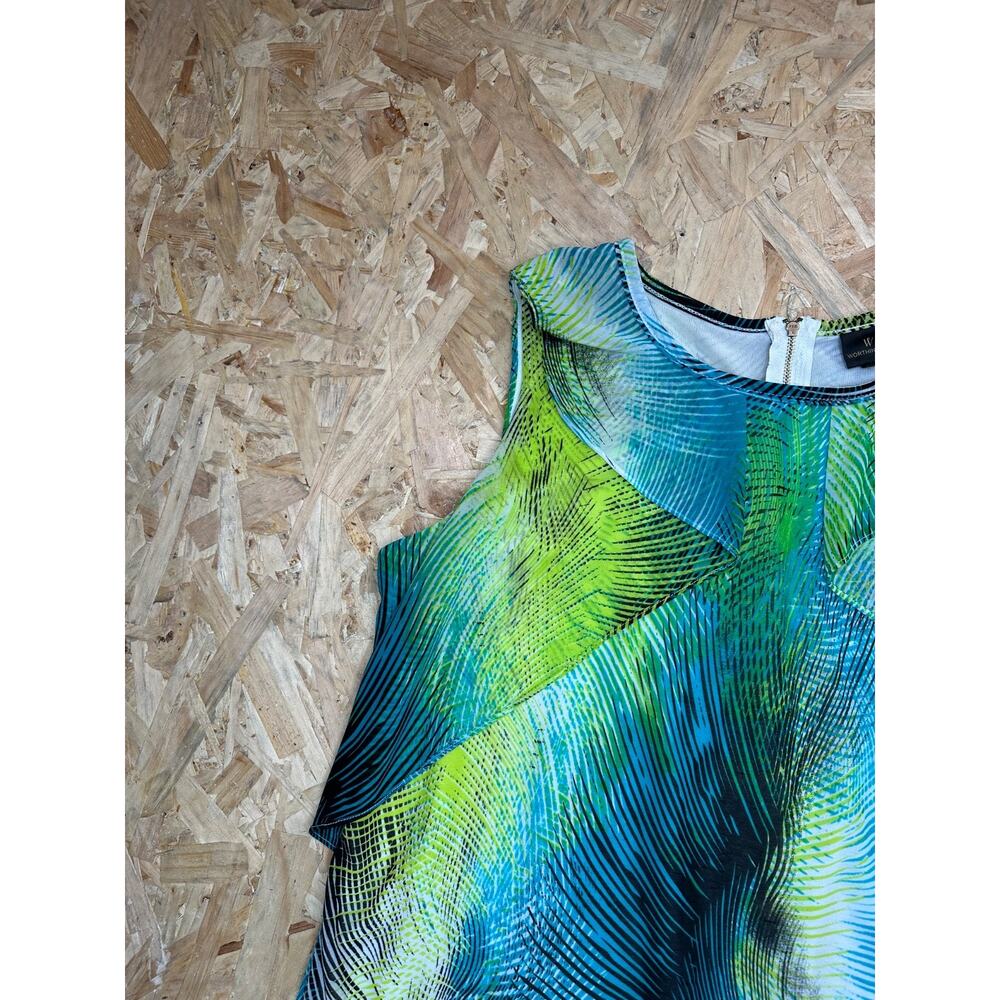 Worthington Women’s Multicolor Sleeveless Zip Blouse Sz XL - Picture 4 of 13